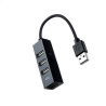 HUB USB 2.0 4xUSB2.0 USB-AM-USB2.0H NEGRO 15CM NANOCABLE