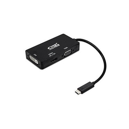 CONVERSOR USB-C A VGA  DVI  HDMI· 3 EN 1 USB-CM-VGAH-DVIH-HDMIM NANOCABLE