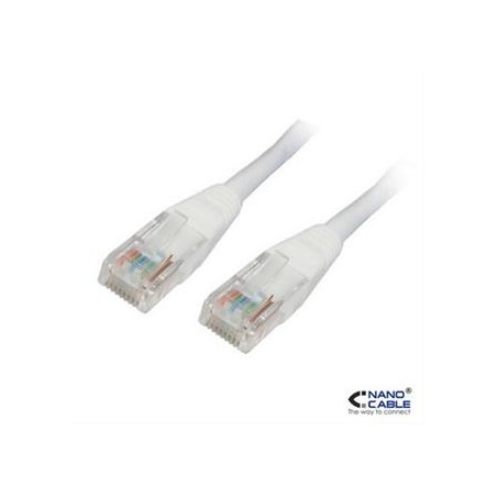 CABLE RED LATIGUILLO RJ45 CAT.6 UTP AWG24·1M BLANCO NANOCABLE