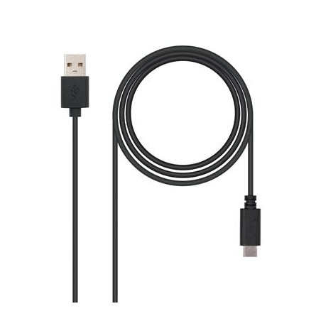 CABLE USB 2.0 3A· TIPO C USB-CM-AM 1M NEGRO NANOCABLE